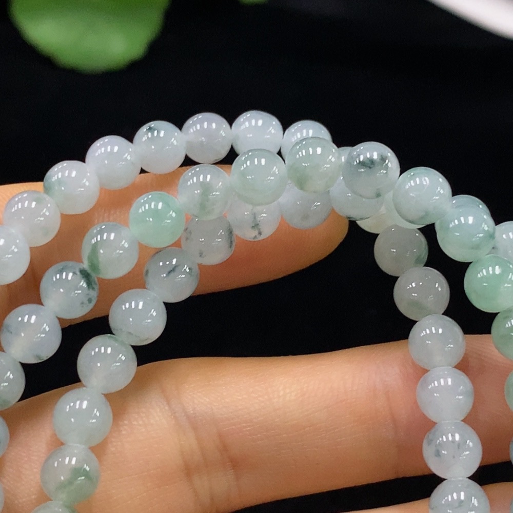 F34947891 Jadeite bead necklace approx. 6mm total weight approx. 40.2g non-gold