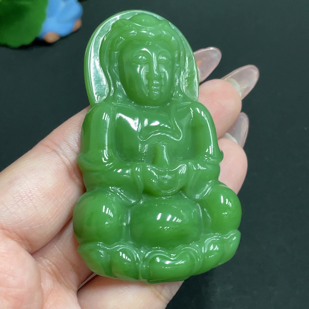 H27061988 Hetian Jade Pendant Guanyin Total Weight About 54g