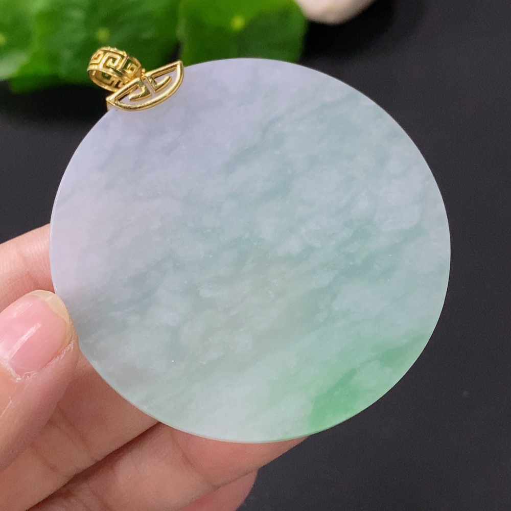 F24701568 Jadeite Plain Pendant 18k Total Approx. 28g