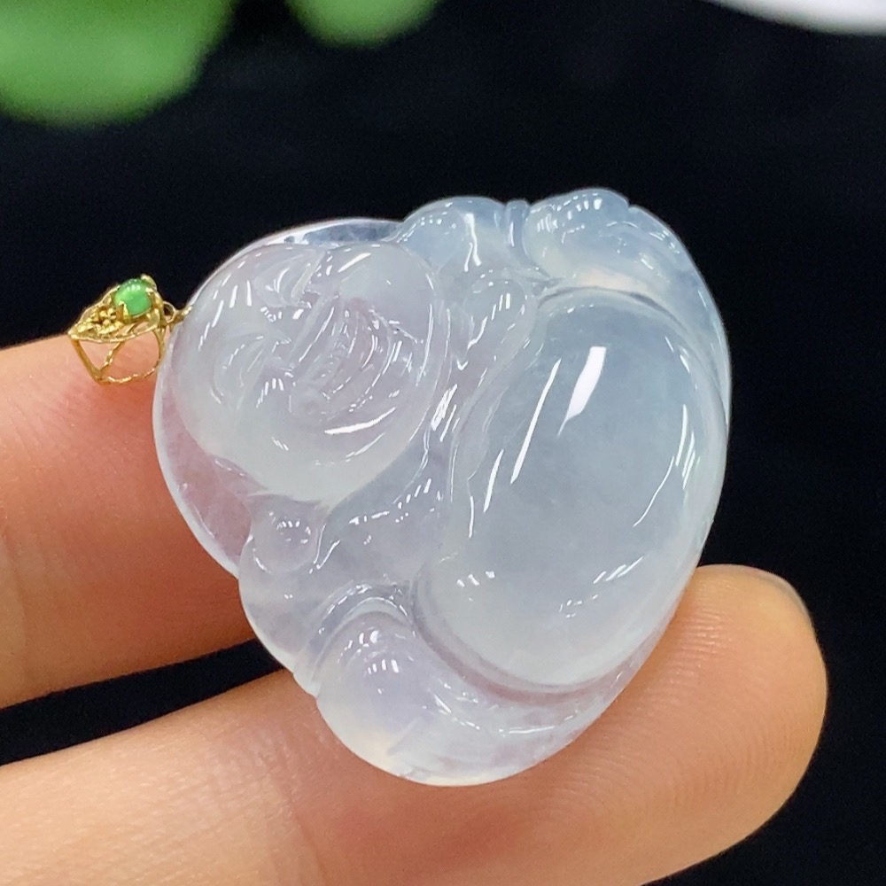 F34024852 Jadeite Buddha Pendant 18k Total Weight Approx. 6.11g
