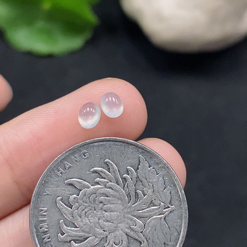 F34056287 Jadeite Cabochon Inlaid Pieces Sell as a Lot