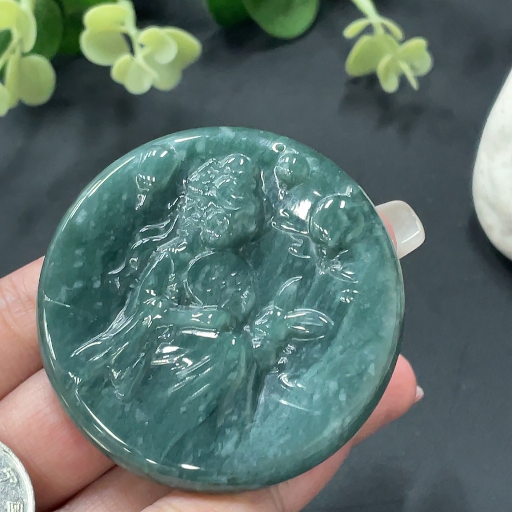 F13512793 Jadeite Lady Painting Pendant