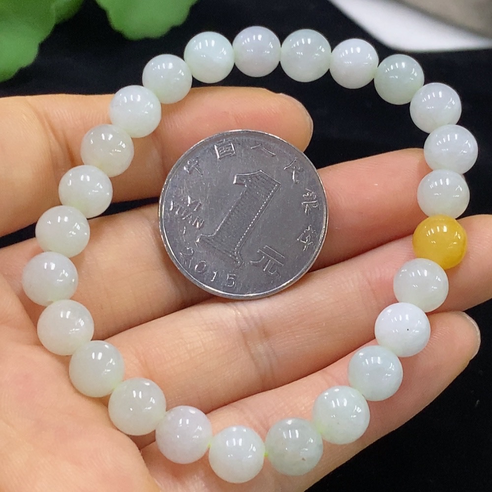 F33860378 Jadeite Beads Strand Approximately 7.5mm Total Weight About 18.45g Color Origin Undetermined