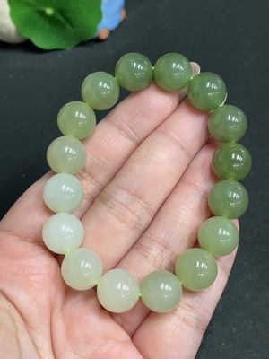 H29358661 Hetian Jade Bracelet Approx. 11.7mm Beads Total Weight Approx. 42.6g
