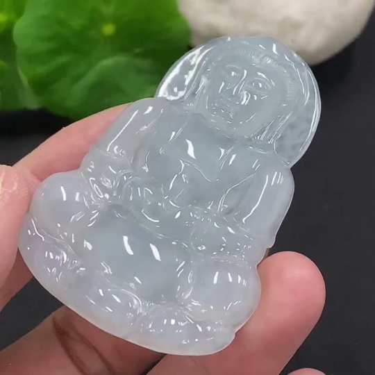 F33856721 Jadeite Guanyin Pendant Total Weight Approx. 20.6g