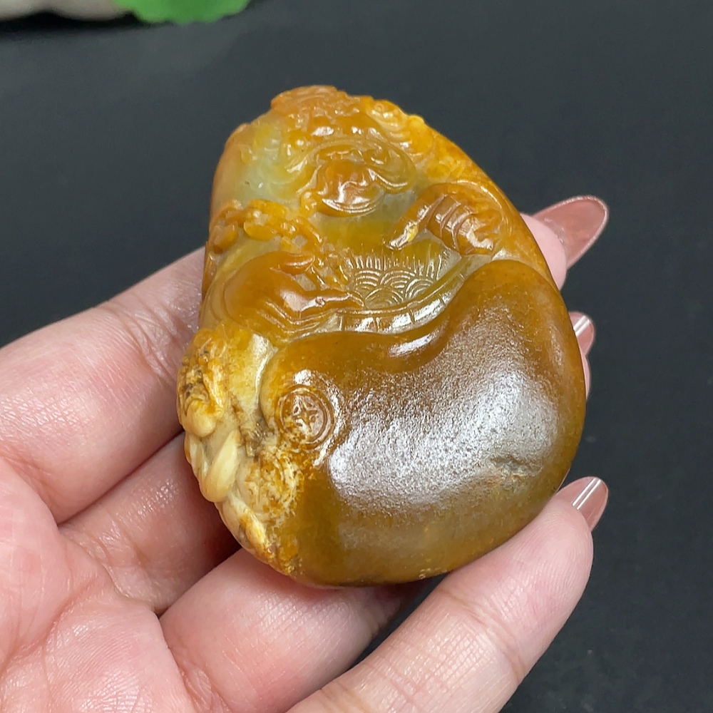 H34004002 Hetian Jade Pendant - Zhong Kui, Total Weight Approx. 90.5g, Contains Other Mineral Components, Undetermined Skin Color Formation
