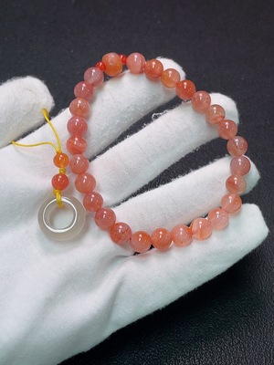 C34038036 Red Agate Bracelet + Pendant (Visible Organic Matter, Non-Natural Accent Stones Considered, Total Weight Approx. 21.149g, Sell as a Lot)