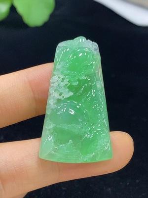 F35094703 Jadeite landscape pendant, total weight approximately 6.62 grams
