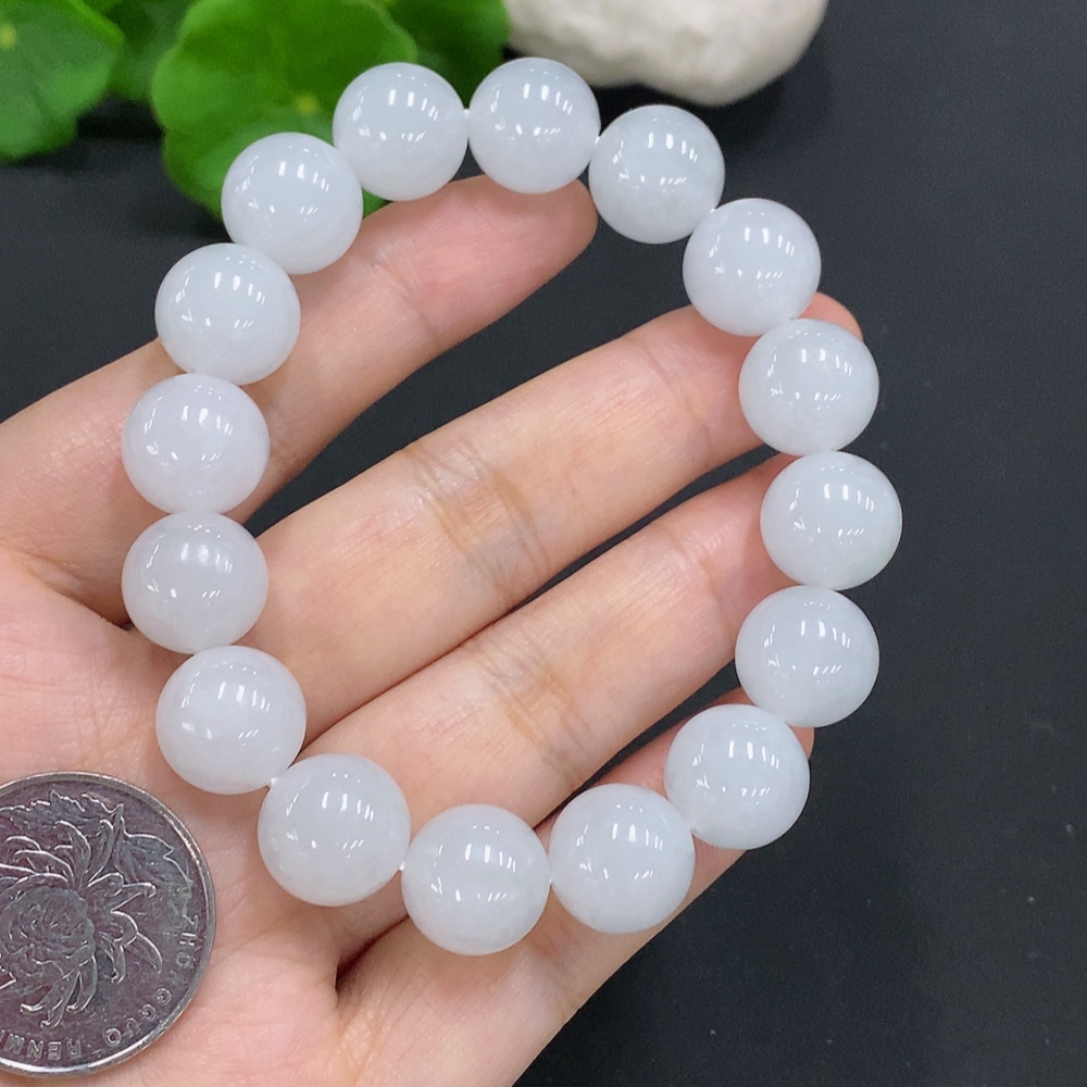F30552651 Jadeite Bead Necklace Approximately 12.2mm Total Weight About 58g