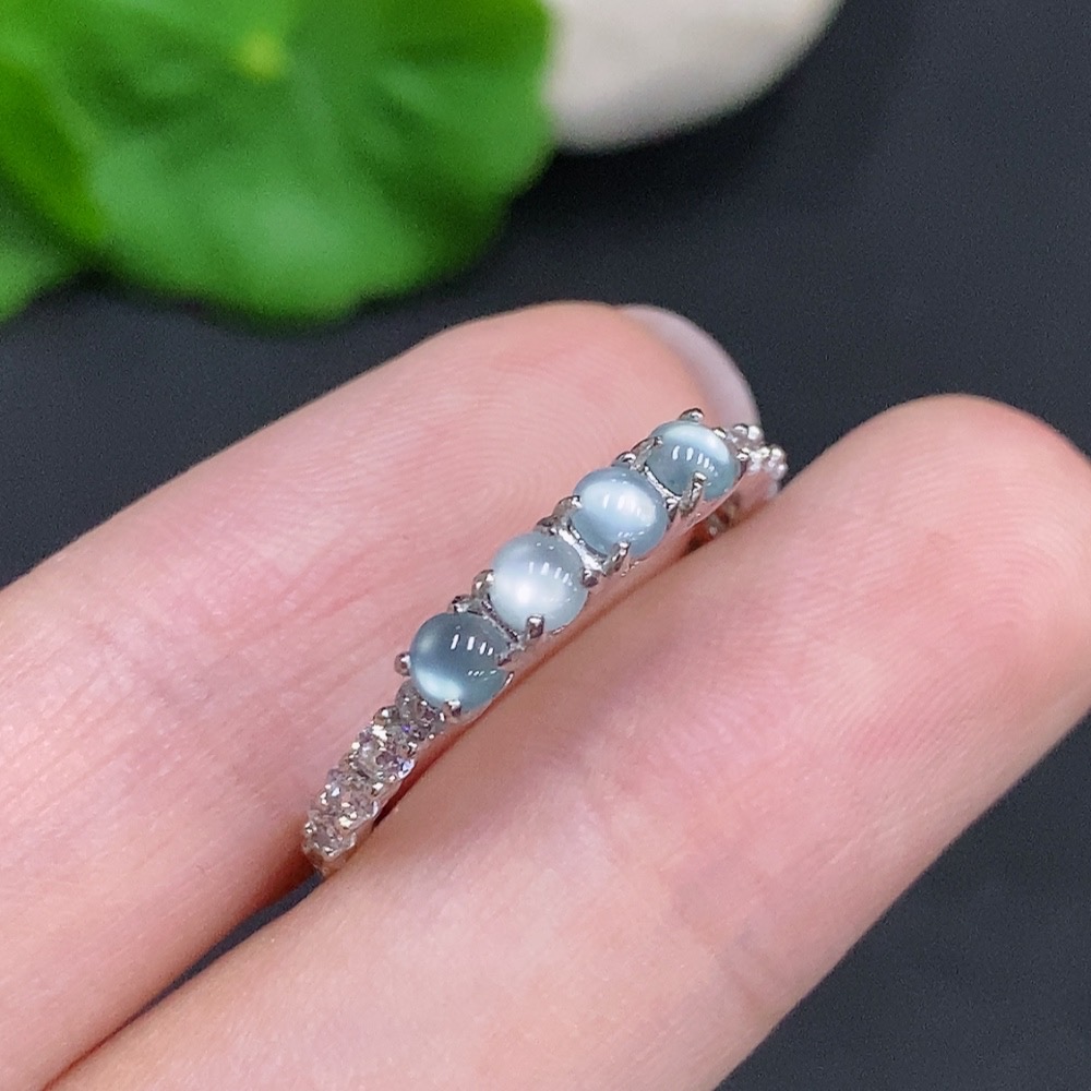 F34962965 Jadeite Inlaid Ring Non-Gold Size 17 Total Weight Approx. 1.8g