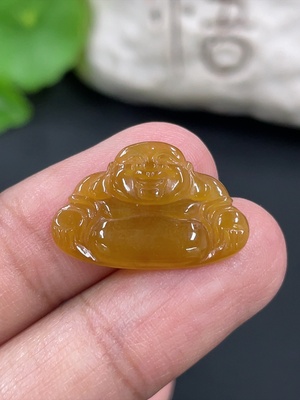 F42952507 翡翠佛公挂件 货品总重约1.22g