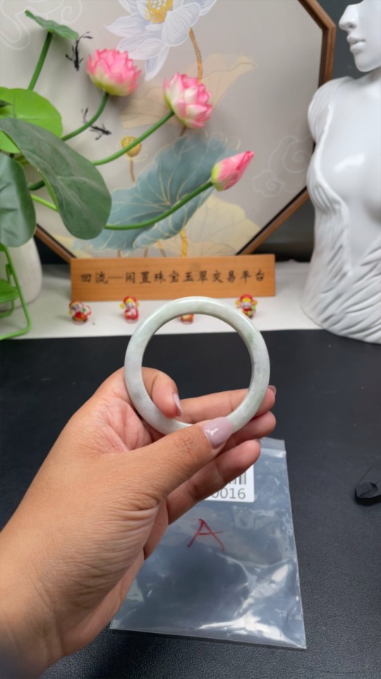 F28190016 Jadeite Natural Circle Bangle