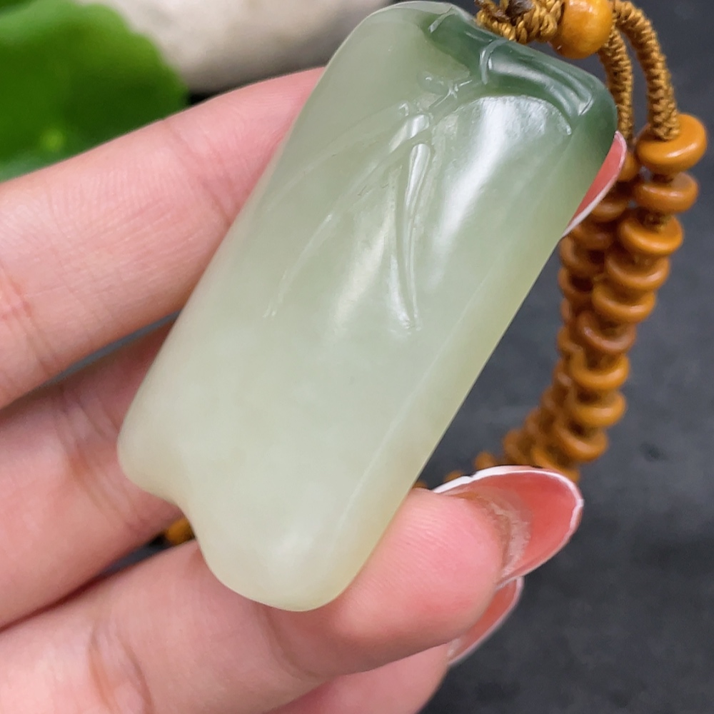 H34960558 Hetian Jade Pendant Bamboo Node