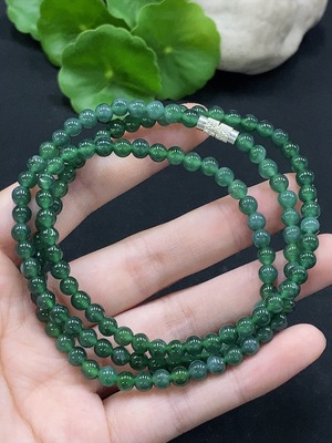 F34996581 Jadeite Bead Necklace Approx. 5.1mm Total Weight Approx. 25.57g