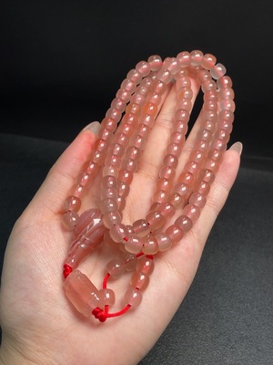 C34008030 South Red Agate Bead Strand with Visible Organic Matter, Total Weight Approx. 88.85g, Size About 7.9mm