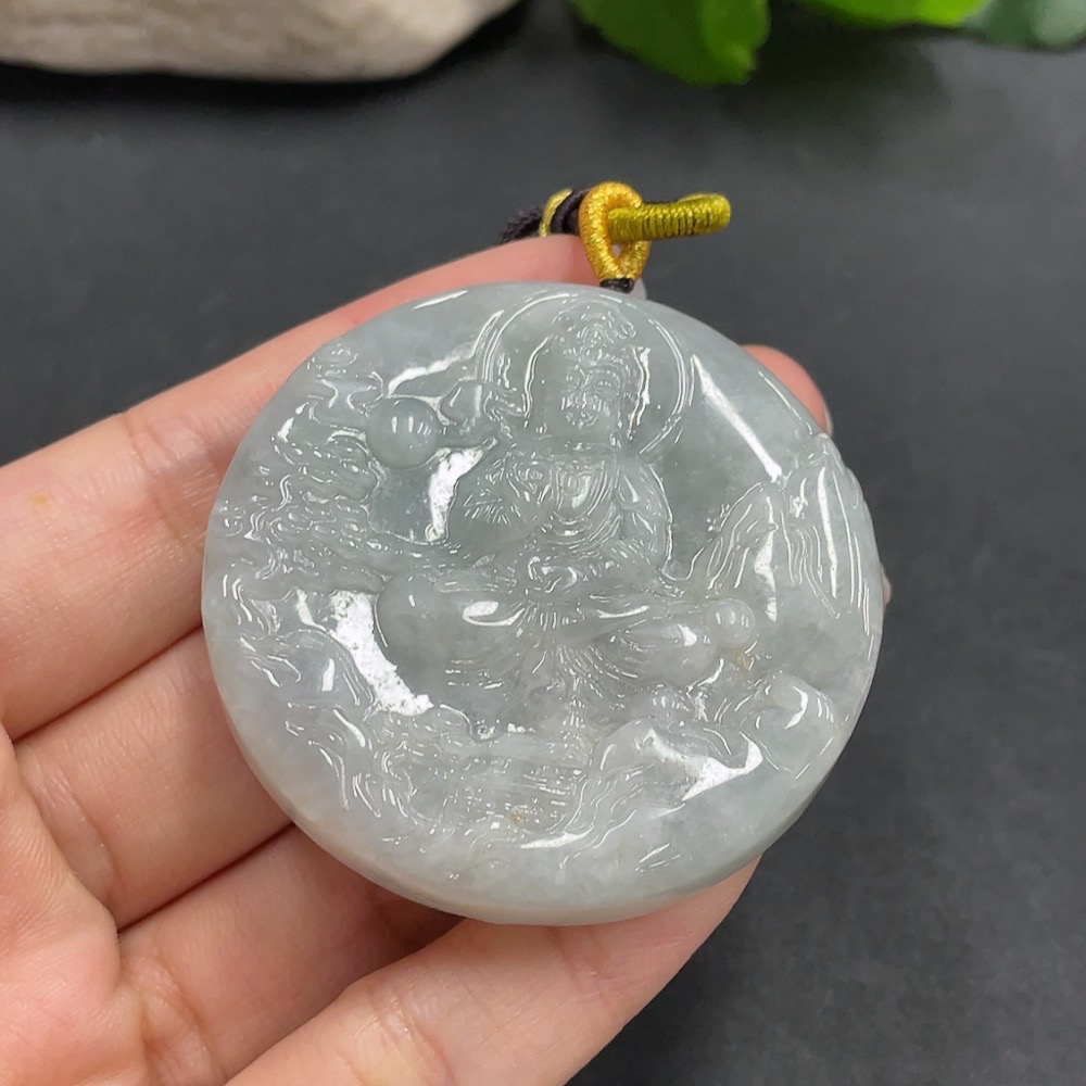 F17842834 JadeiteLandscape Guanyin Pendant Total Weight 74.636g