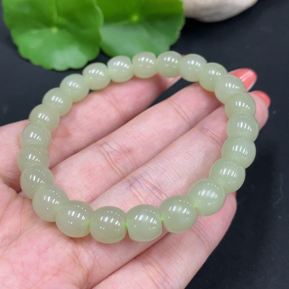 H34016928 Hetian Jade Bracelet Approx.8mm Total Weight Approx.21.1g