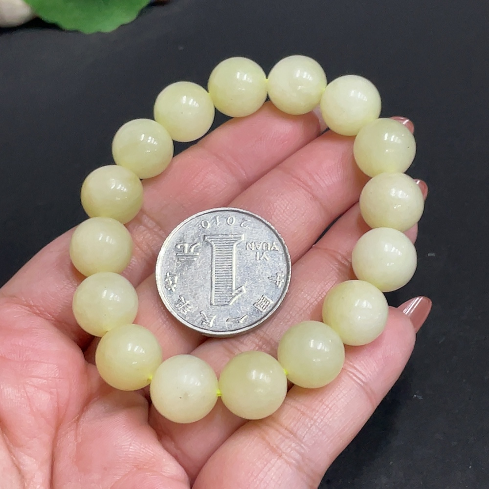 H34055231 Hetian Jade Bracelet, Approx. 11.7 mm, Total Weight Approx. 39.4g, Containing Other Mineral Components