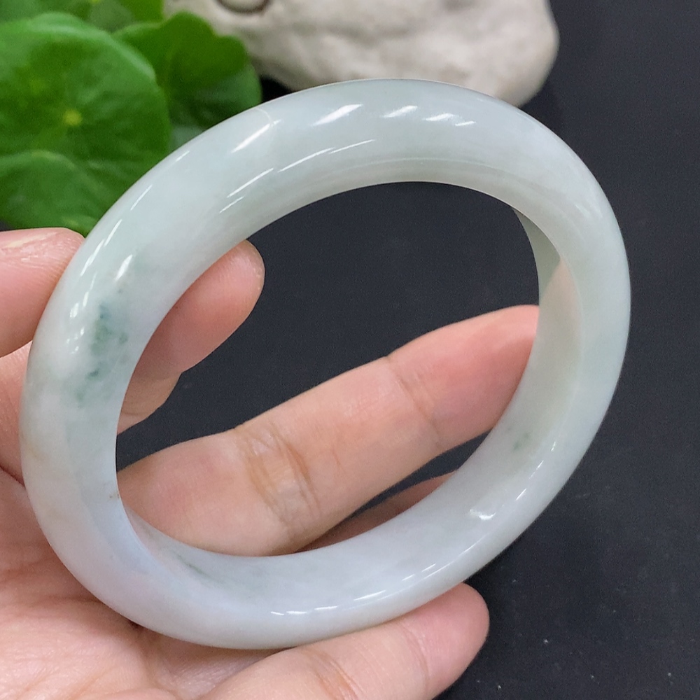 F35157095 Jadeite Round Bangle Size 57.7 Total Weight Approx. 62.4g