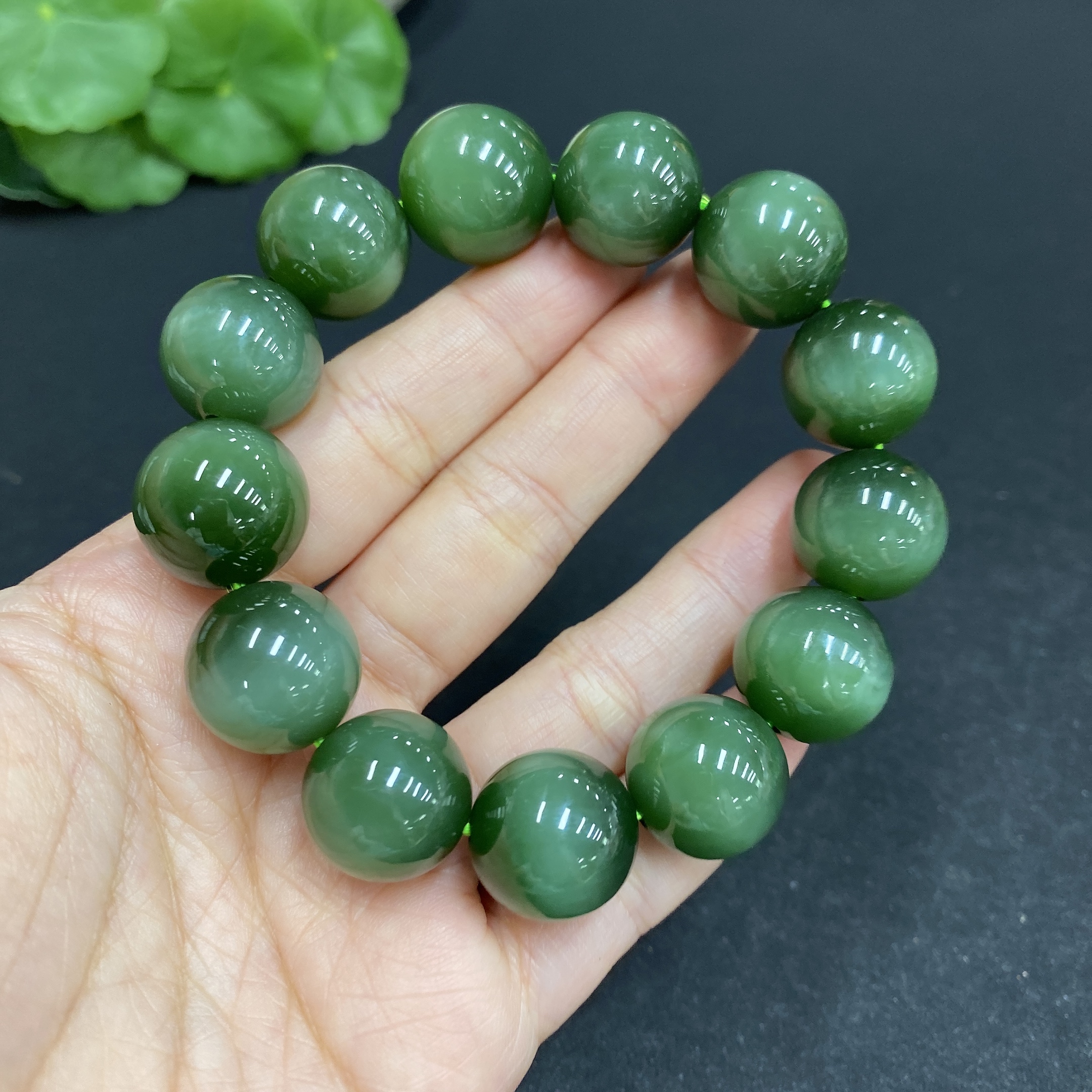 H34037274 Hetian Jade Jasper Bracelet Approx. 15.8mm Total Weight Approx. 78.6g