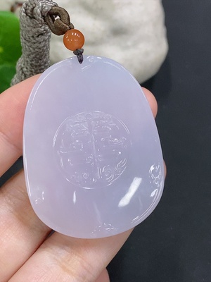 F34000411 Jadeite Antique Pendant Total Weight Approx. 26.15g (Including Cord Weight)