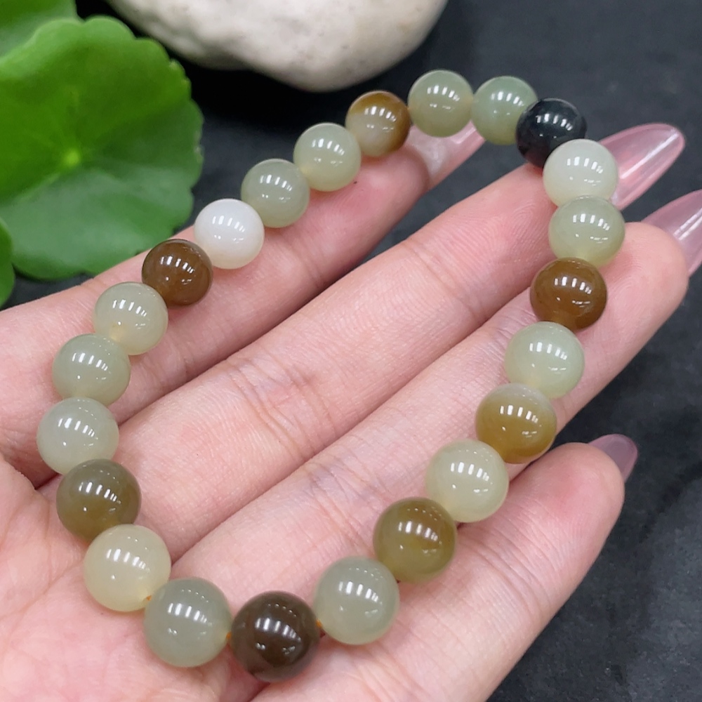 H33924445 Hetian Jade Bracelet Approx. 7.8mm Total Weight Approx. 18.1g