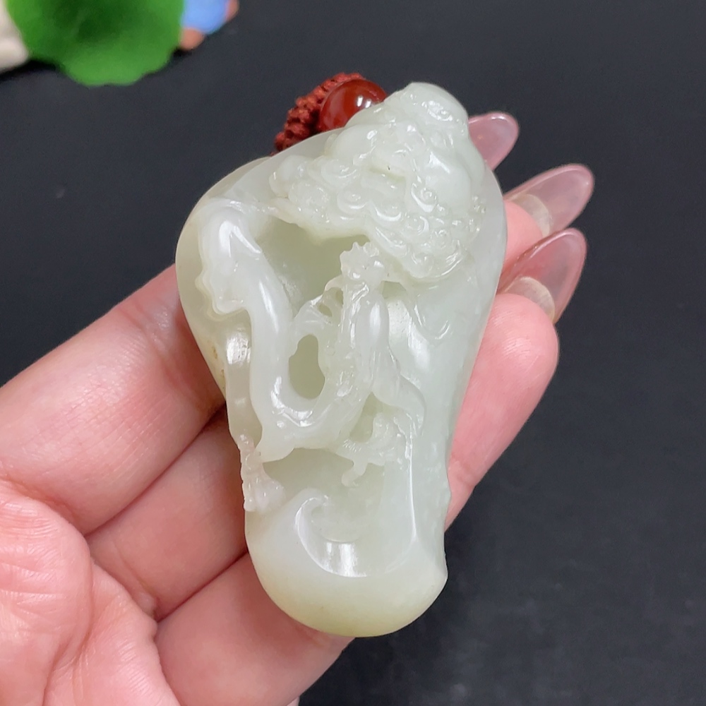 H27062330 Hetian Jade Pendant - Bodhidharma