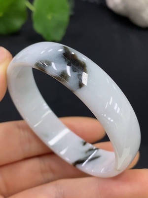 F26012421 Jadeite Round Bracelet with Other Mineral Components, Total Weight Approx. 27.19g, Size 53.2