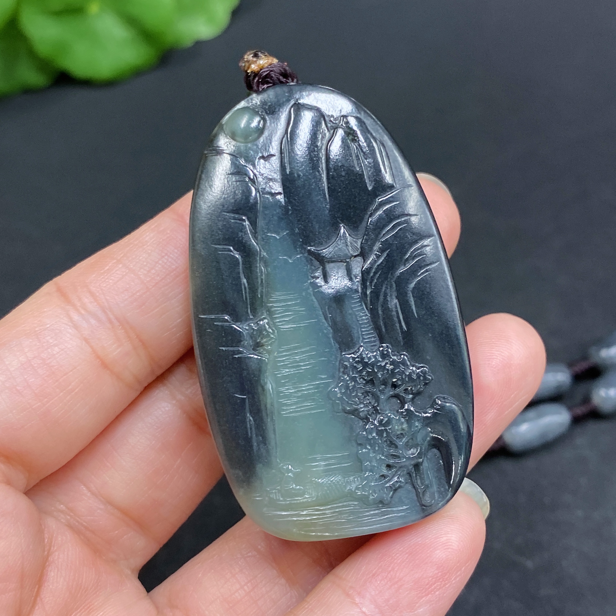 H33902415 Hetian Jade Pendant - Landscape