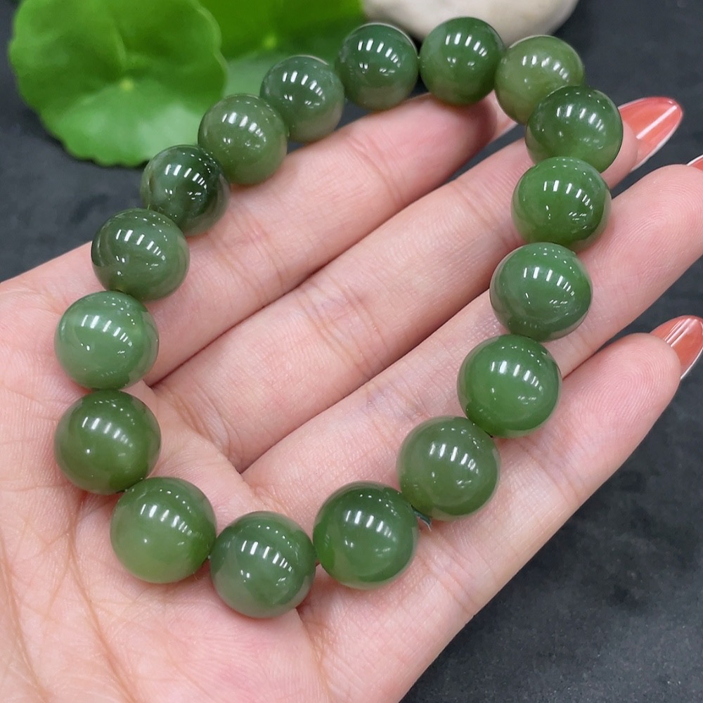 H34979299 Hetian Jade Jasper Bracelet, Approx. 11.6mm, Total Weight About 43.5g