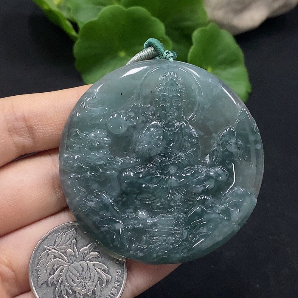 F29426852 Jadeite Guanyin Pendant, Total Weight Approx. 33.6g