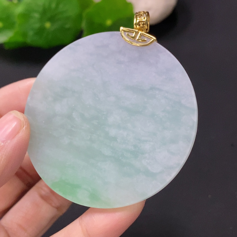 F24701568 Jadeite Plain Pendant 18k Total Approx. 28g