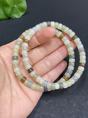H33903884 Hetian Jade Bead Bracelet, Approx. 6mm, Total Weight About 27.6g