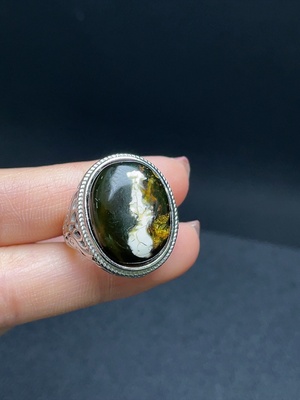 C28184871 Amber Beeswax Ring Adjustable Non-Gold-Inlaid Total Weight Approx. 7.38g