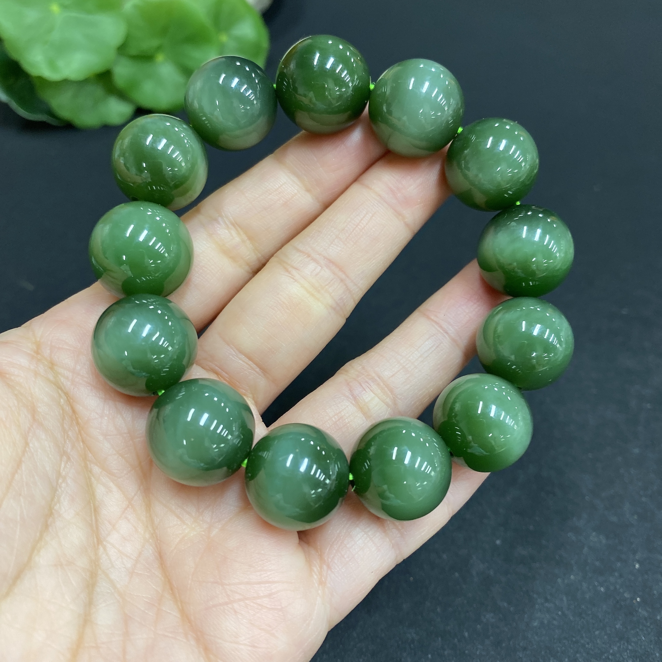 H34037274 Hetian Jade Jasper Bracelet Approx. 15.8mm Total Weight Approx. 78.6g