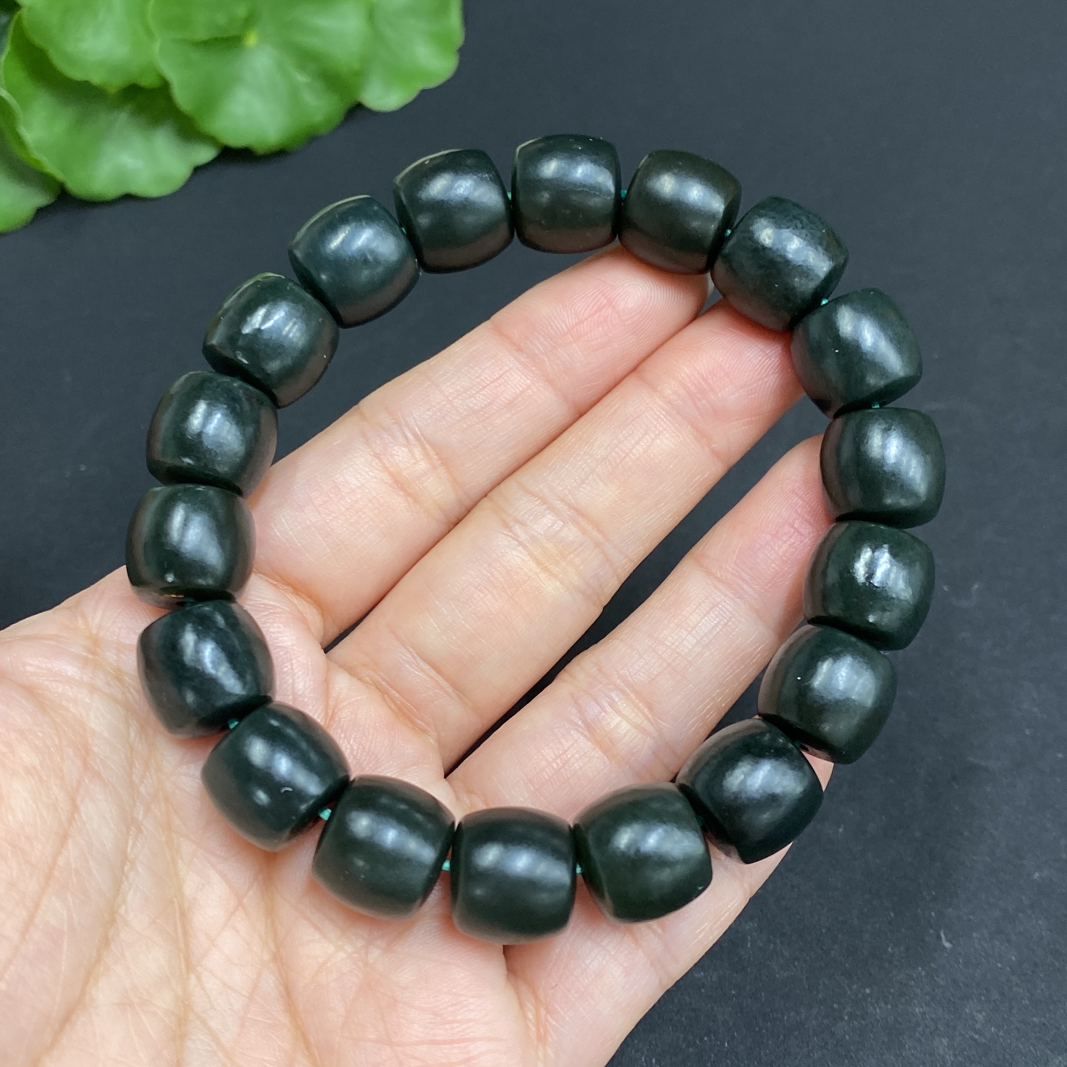 H34969588 Hetian Jade Bracelet Approx.11.8mm Total Weight Approx.54.4g