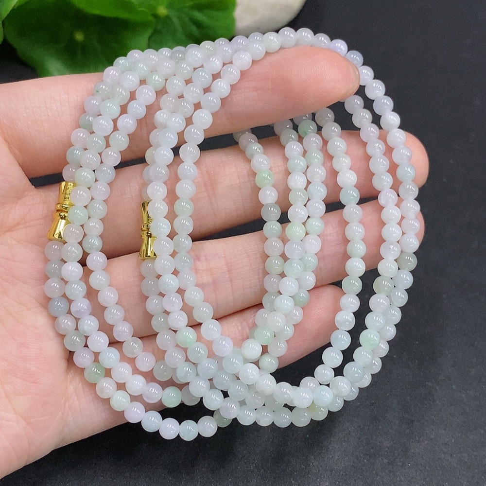 F34061625 Jadeite Beads Sell as a Lot Non-Gold Setting