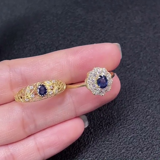 C34039340 Sapphire Ring Non-Gold Adjustable Total Weight Approx. 3.57g Sell as a Lot