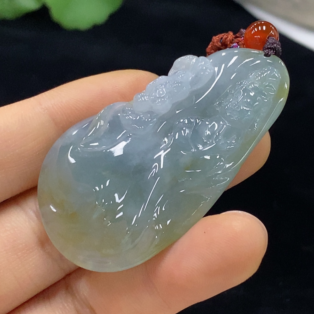 F31586212 Jadeite Pendant with Cord Total Weight Approx. 28.18g