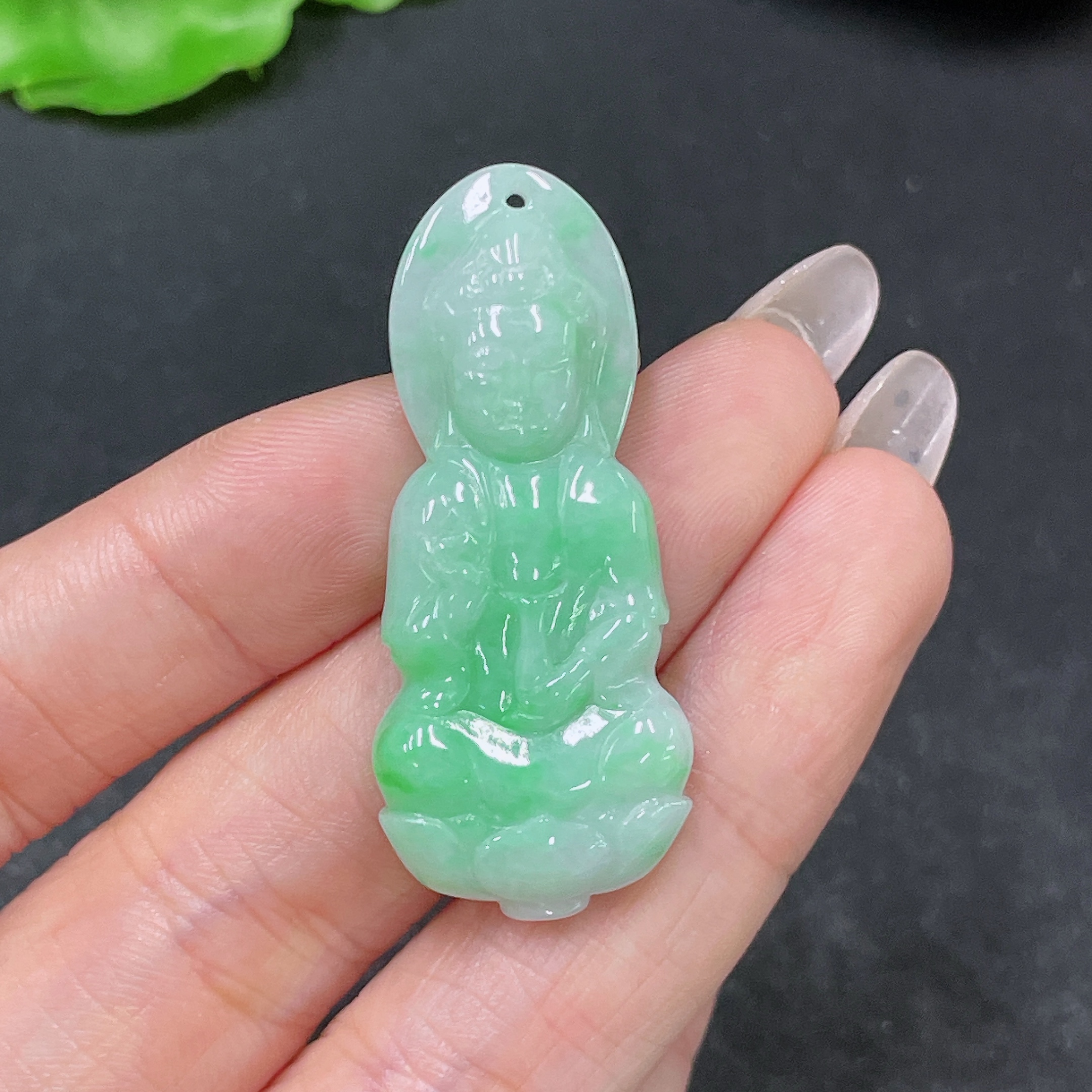 F35157818 Jadeite Pendant Guanyin Total Weight Approx. 8.55g
