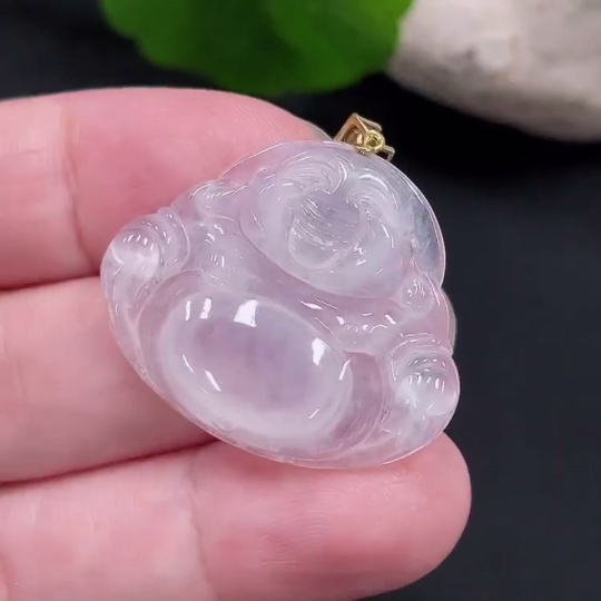 F30526926 Jadeite Buddha Pendant, 18K Gold, Total Weight Approx. 5.7g