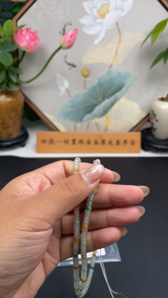 F32720737 Jadeite Bead Necklace Total Weight Approximately 28.1g Bead Size 4.4mm Color Origin Undetermined