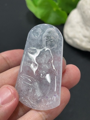 F34019472 Jadeite Buddha Observing the World Pendant Total Weight Approximately 10.5g