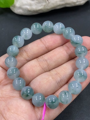 F40791732 翡翠手串 卡9.8mm左右 货品总重约31.5g