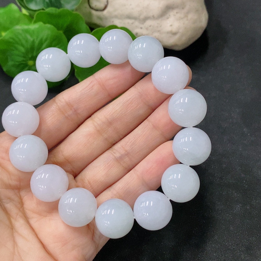 F33888275 Jadeite Bracelet Approx. 14.1mm Beads Total Weight About 72.66g