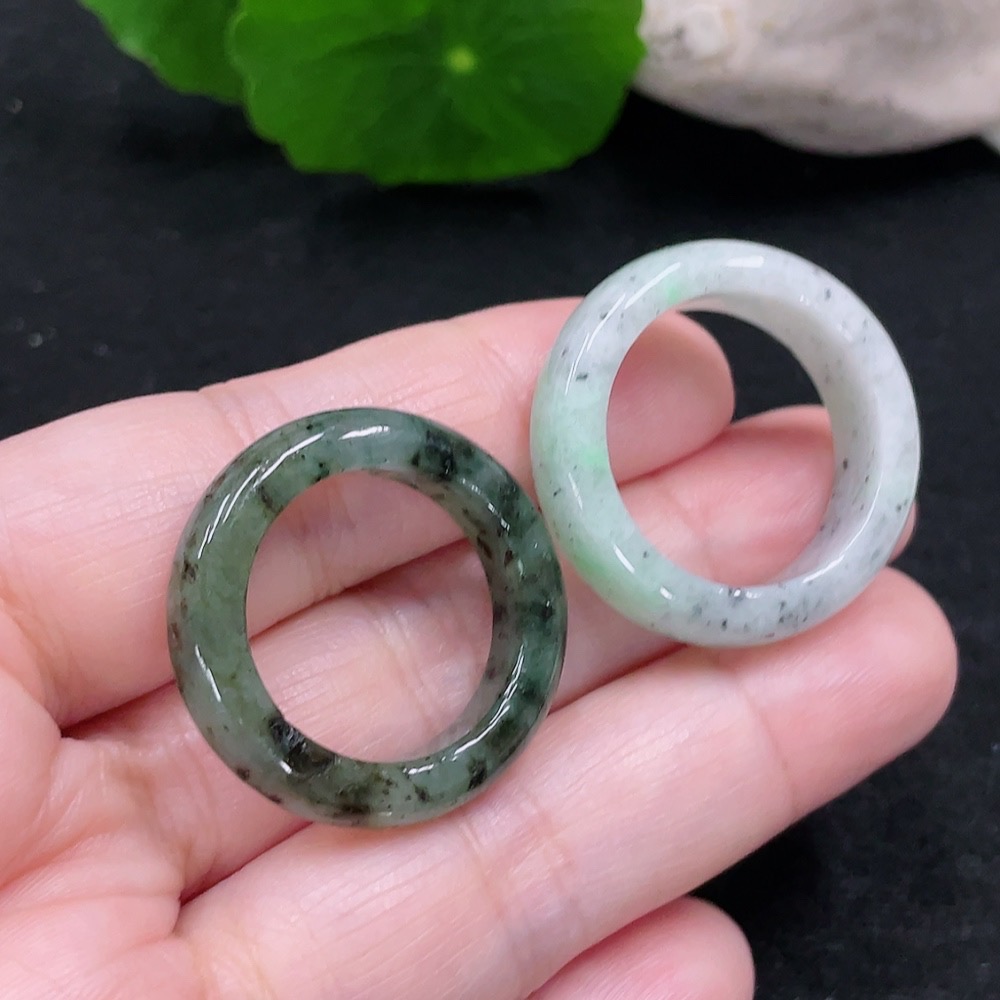 F33827391 Jadeite Ring Set Sell as a Lot 20/24 Size