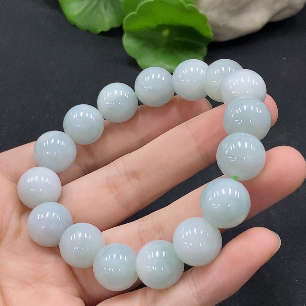 F34996788 Jadeite Bracelet Approx. 12.5mm Beads Total Weight Approx. 53.87g