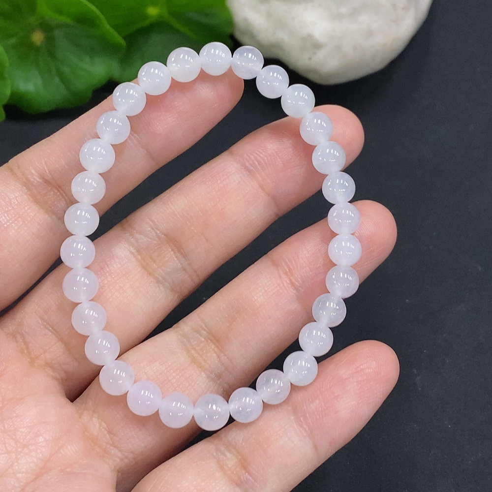 F35127375 Jadeite Bead Necklace Approximately 5.8mm Total Weight About 9.9g