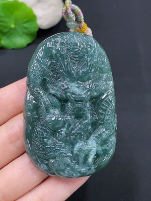 F28296027 JadeiteDragon Soaring Across the Seas Pendant