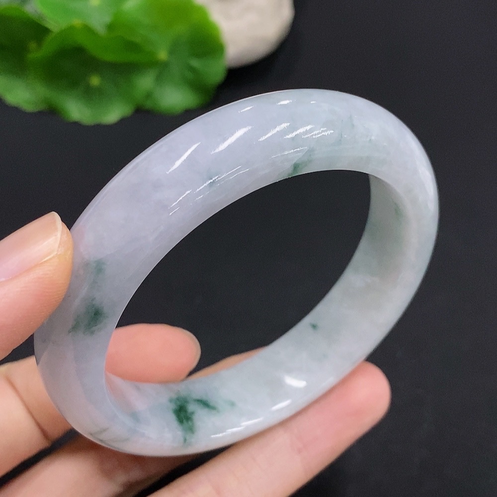 F32757873 Jadeite Round Bangle Total Weight About 70g Size 56